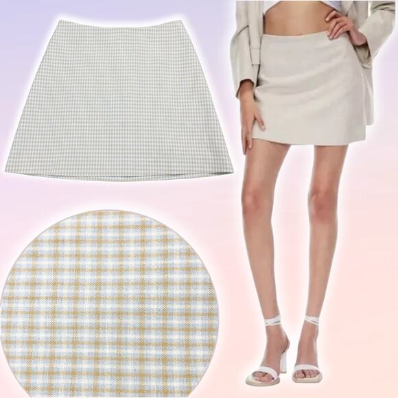 WILFRED Aritzia New Classic Mini Skirt Sz 00 Plaid - Picture 1 of 6